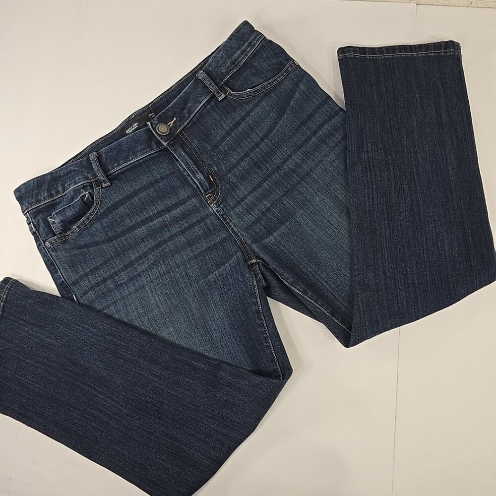 SIMPLY VERA VERA WANG DENIM CAPRI JEANS WOMEN'S SIZE 14P PET STRETCH DARK WASH..